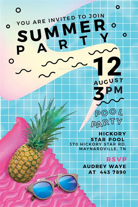 summer party invitation ideas|More.